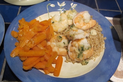 Expedited Engagement Shrimp on plate with carrots REV 6w